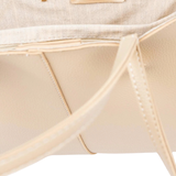 Off White Carryall Tote Bag with Dual Handles & Shoulder Straps
